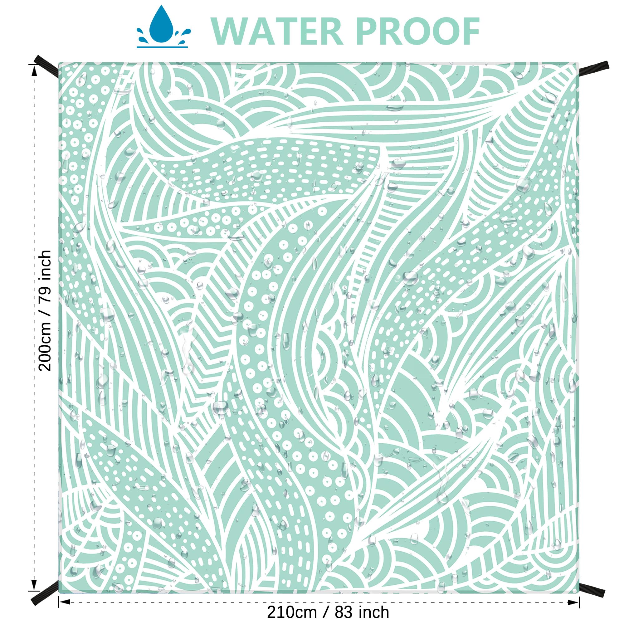Hihoho Beach Blanket Waterproof Sandproof Beach Mat For 1-8 Adults Quick Drying Durable Outdoor Picnic Mat For Beach Festival Tr