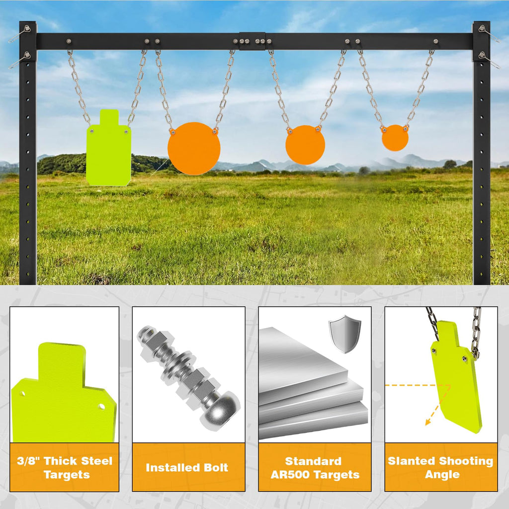 Hayohrt Steel Target Stand For Ar500 Shooting Complete Kit 3/8 '' Thick 4 ' ' 6 ' ' 8 ' ' 7 ' 'X 12 ' ' Silhouette Target, 4Pc G