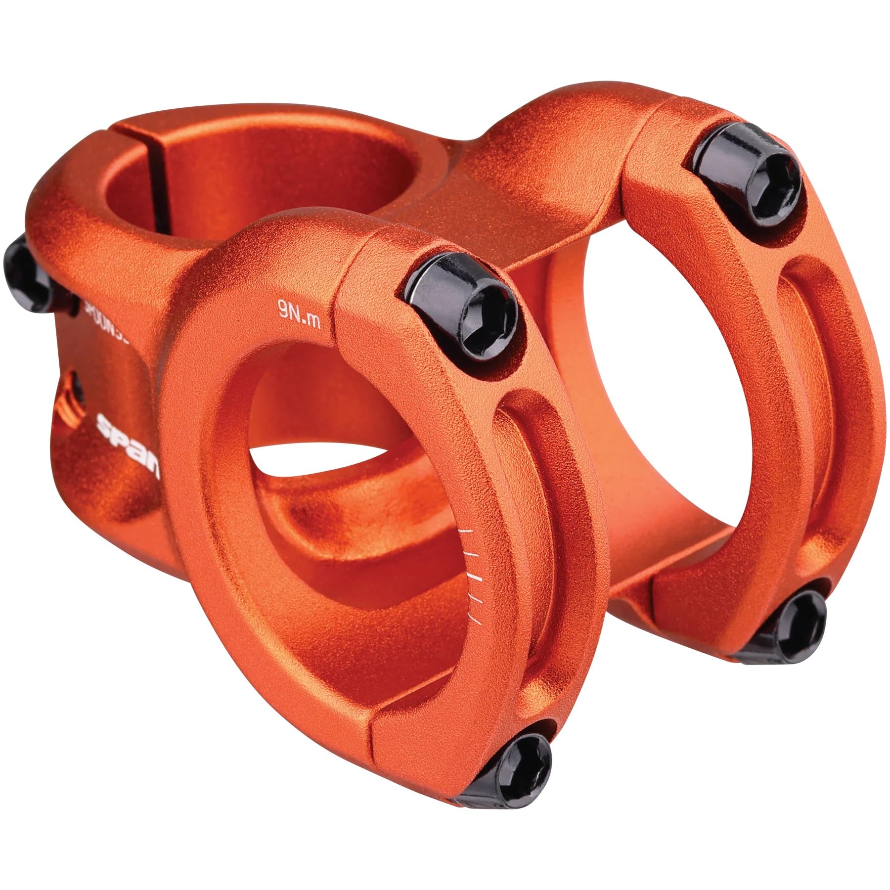 Spank Spoon 350 Stem,Orange(Diameter 35Mm, Length: 35/43Mm, Rise: 0), Chamfered Bar Clamp, Ultra-Short Stack Height, Bicycle Ste