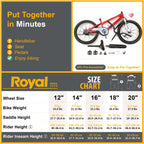 Royalbaby Royalbaby Freestyle Kids Bike For Boys And Girls, 20 Inch With Kickstand, Red