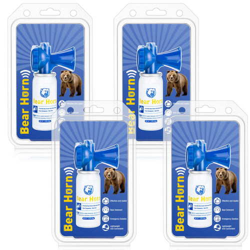 4 Pack 1.4oz Bear Horn Self Defense, Loud Air Horn for Wild Animals, 120dB Heard up to 1/2 Mile Away, Ideal for Hiking