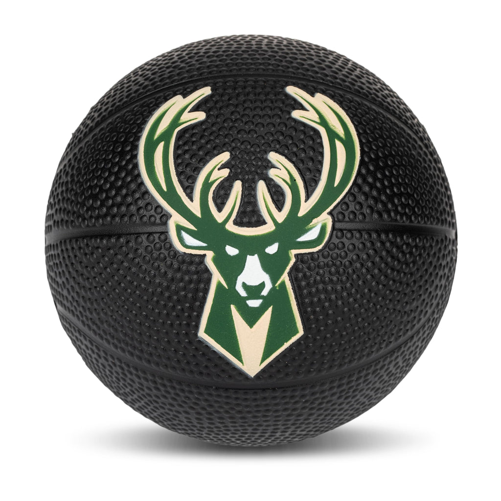 Franklin Sports Nba Milwaukee Bucks Mini Foam Basketball - Kids 5.5'' Inch Toy Basketball For Over The Door + Mini Indoor Hoops