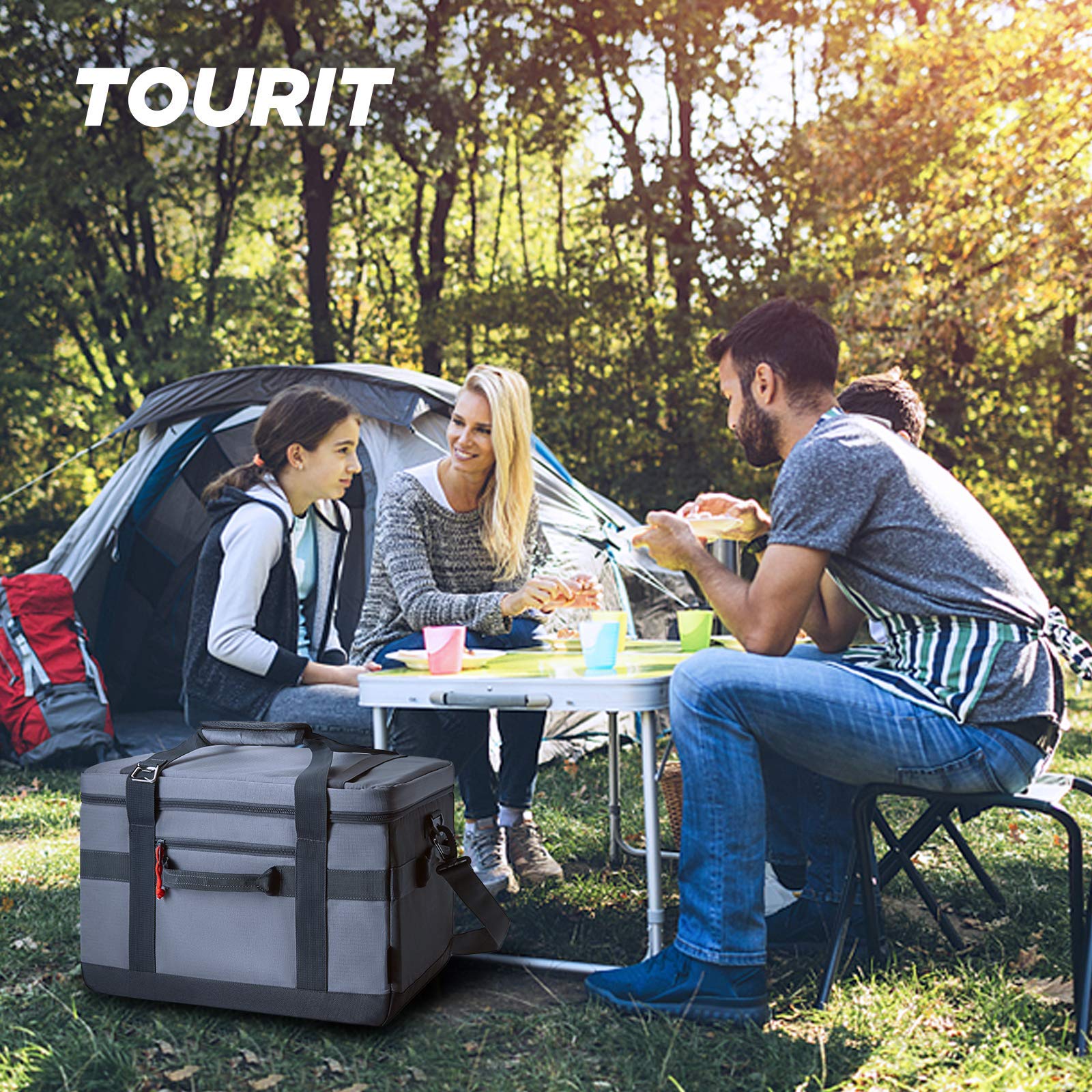 Tourit Cooler Bag 48-Can Insulated Soft Cooler Large Collapsible Cooler Bag 32L Lunch Coolers For Picnic, Beach, Work, Trip, Tie