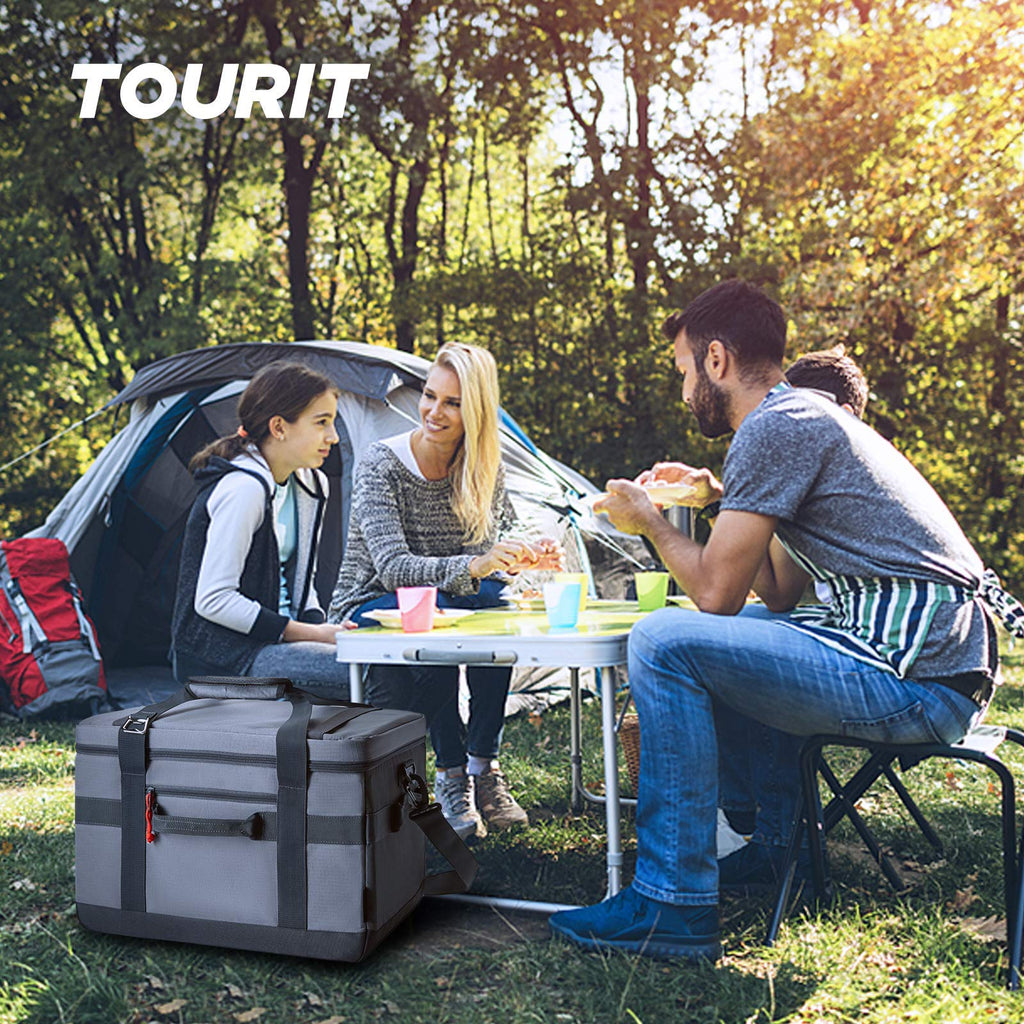 Tourit Cooler Bag 48-Can Insulated Soft Cooler Large Collapsible Cooler Bag 32L Lunch Coolers For Picnic, Beach, Work, Trip, Gre