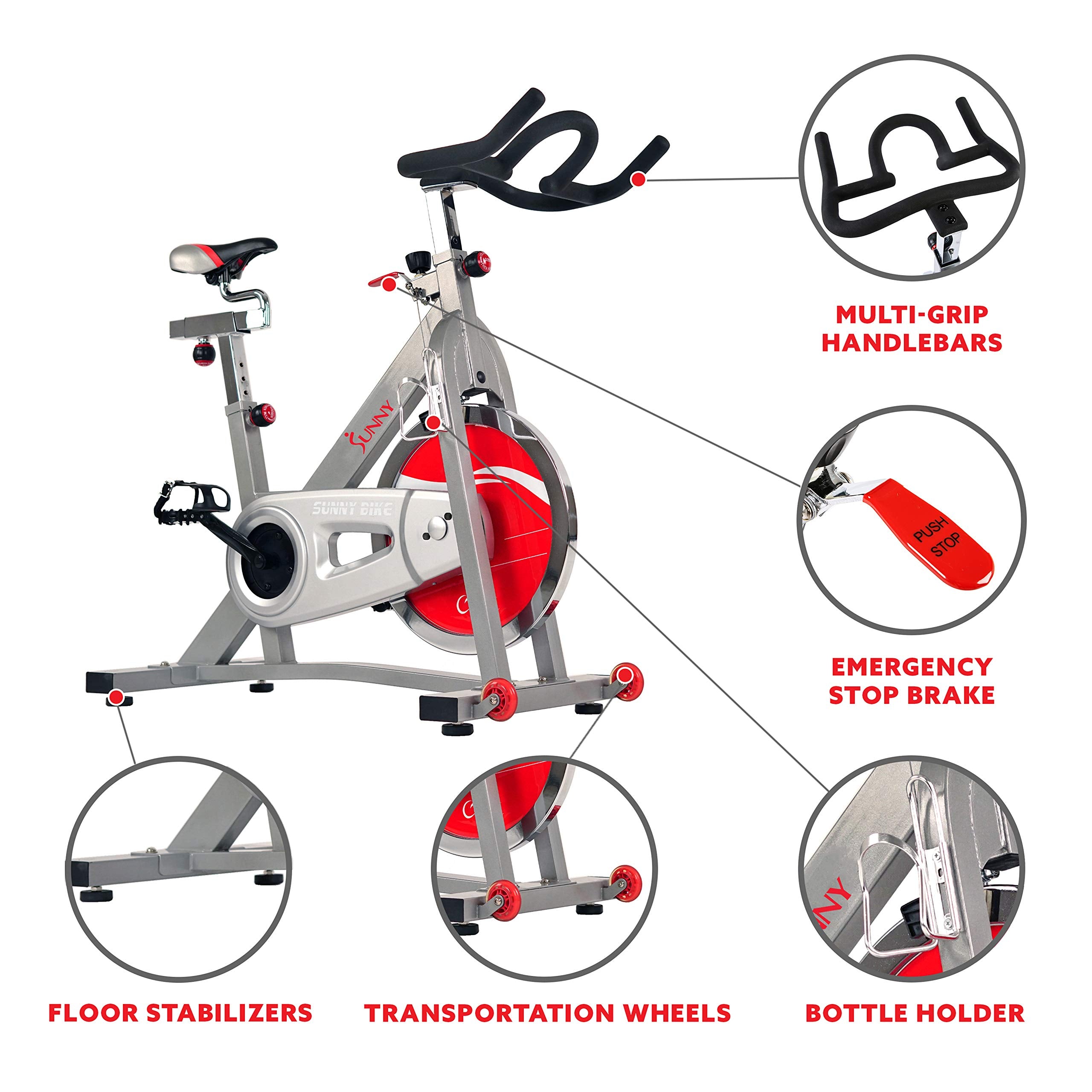 Sunny Health & Fitness Belt Drive Pro Indoor Cycling Bike - Sf-B901B