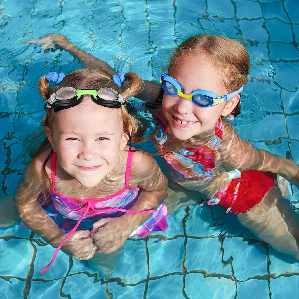 Portzon Unisex-Kids Swim Goggles,Anti Fog Goggles For Kids No Leaking Clear Vision Water Pool Swimming Goggles
