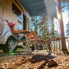 Forceatt 12X14Ft Tarp With 2 Poles, Waterproof Anti-Uv Camping Tarp Car Awning (Upf50+), Lightweight Sun Shelter For Car, Tent A