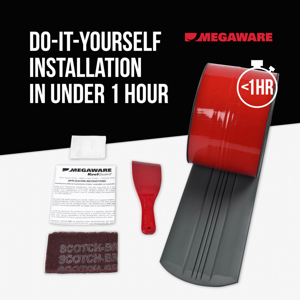Megaware Keelguard Boat Keel And Hull Protector, 10-Feet (For Boats Up To 26Ft), Charcoal