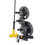 Cap Barbell Olympic Plate Tree Storage Rack For Weights And Bar, Yellow