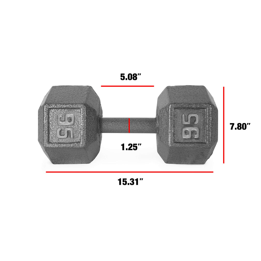 CAP Barbell Solid Hex Single Dumbbells (95-Pound)