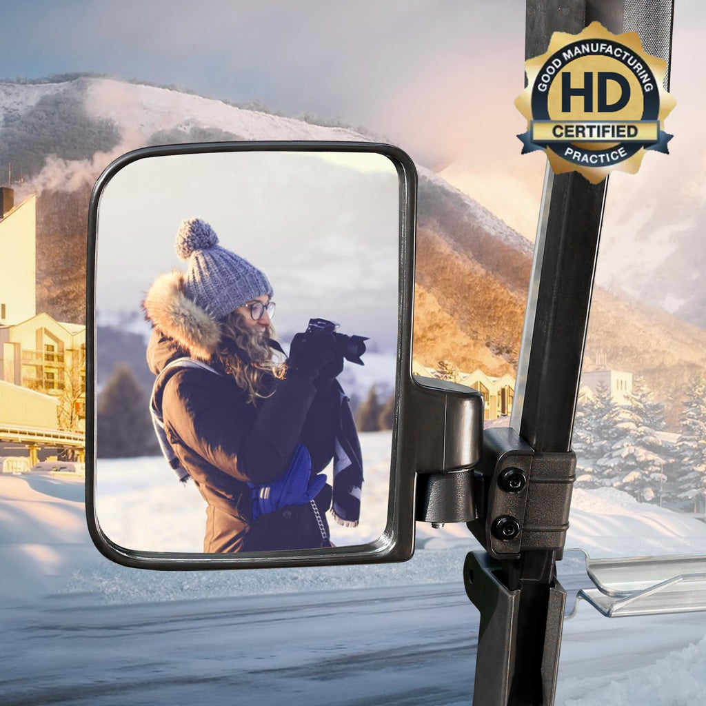 9.99World Mall Golf Cart Side Mirrors, No Drilling 180 Degree Rotation & Foldable-Hd Shatterproof Glass Mirrors For Golf Cart Cl