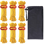 Hikeman 6 Pack 4Mm Outdoor Guy Lines Tent Cords Lightweight Camping Rope With Aluminum Guylines Adjuster Tensioner Pouch For Ten
