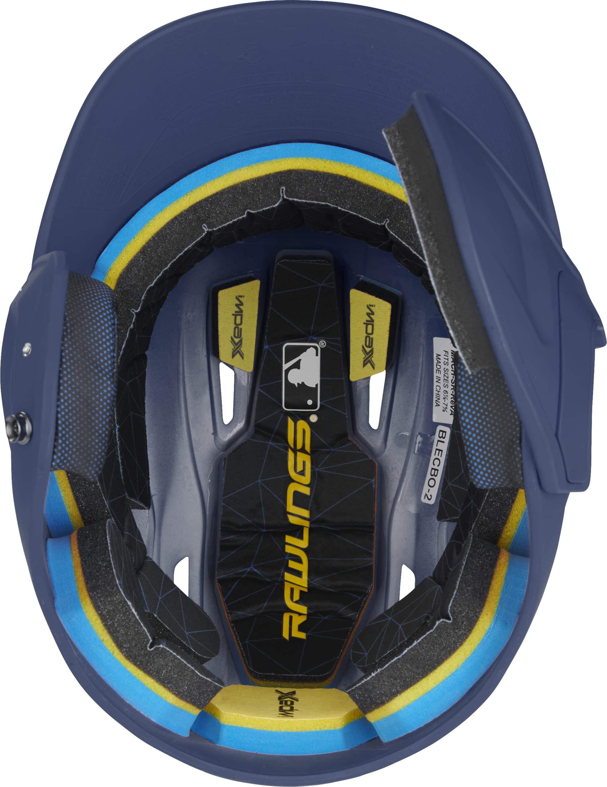 Rawlings Mach 1-Tone Right Batting Helmet W/ Adjustable Face Guard Right Handed Adjustable, Sr, Navy