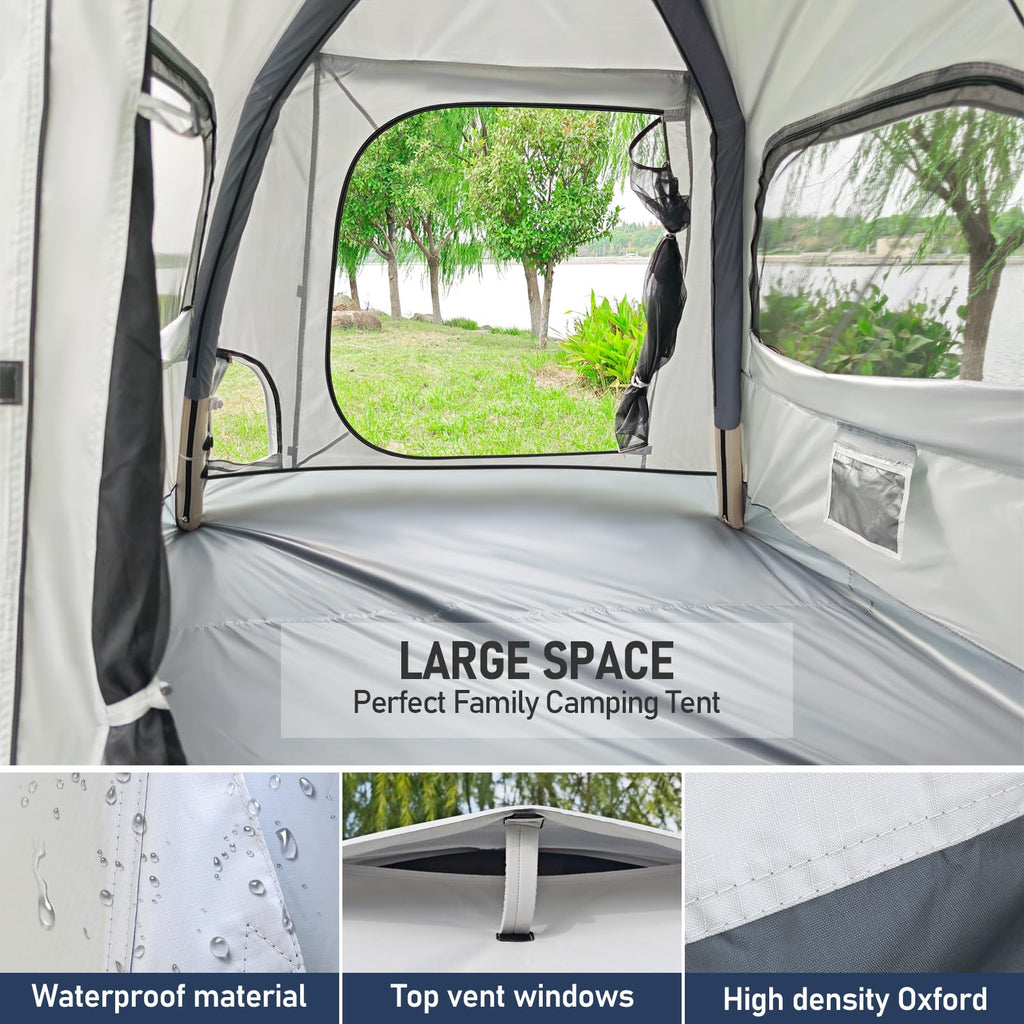 Automatic Inflatable Camping Tent,Easy Set Up 3-4 Person Glamping Outdoor Air Blow Up Tents, Quick Setup Air Tent With A Built-I