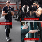 Rdx Training Boxing Inner Gloves Hand Wraps Mma Fist Protector Bandages Mitts,Black,Large