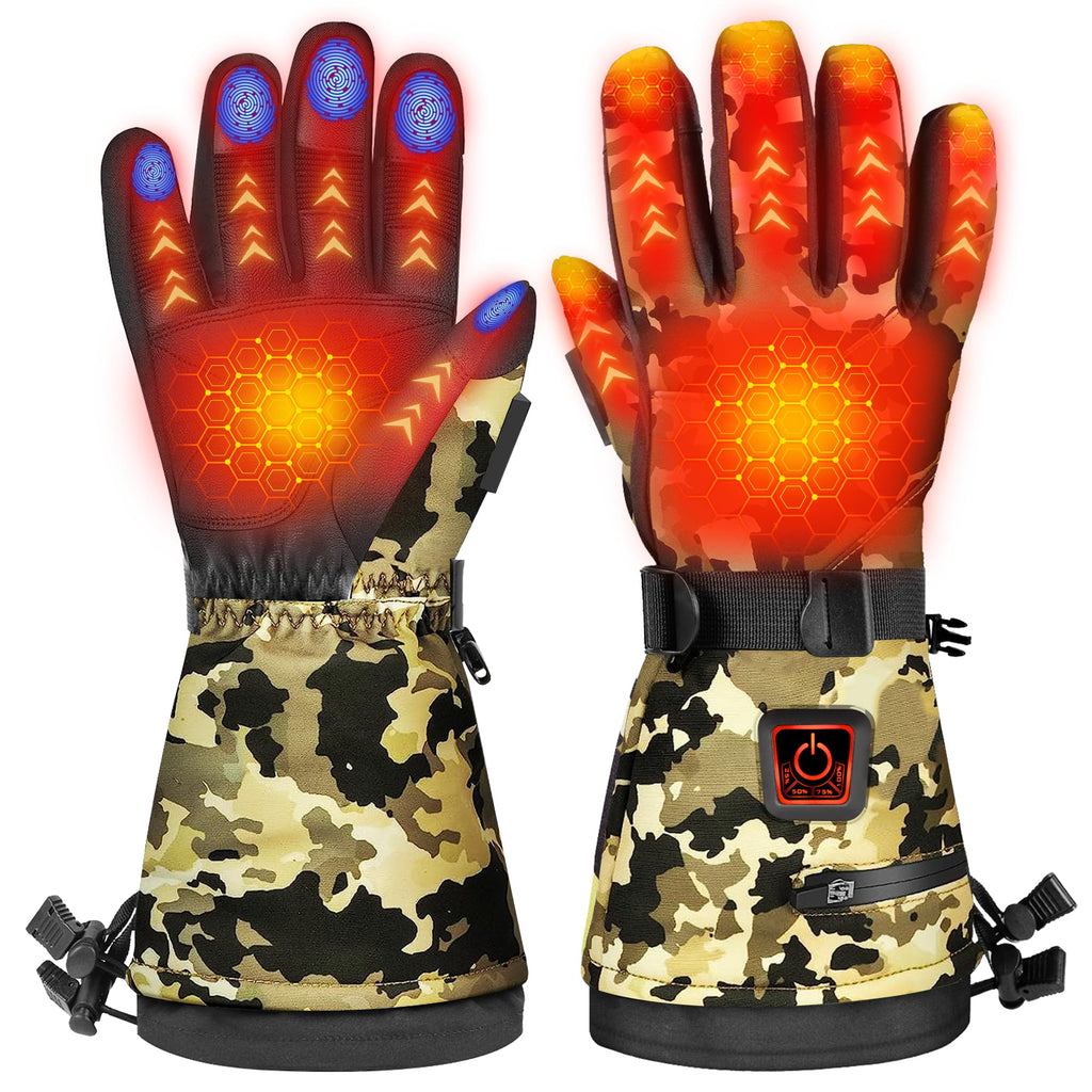 Madetec Heated Gloves For Men Women, Winter Gloves Upgraded Rechargeable Battery, Waterproof & Double Windproof Electric Heated