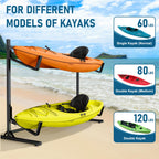 Lxvooee Kayak Storage Rack, Heavy Duty Freestanding Kayak Rack For 2 Kayaks, Canoe, Surfboard And Paddle Board Adjustable Kayak