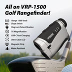 Gogogo Sport Vpro Vrp Golf Rangefinder With Slope Switch, 1500/2500 Yd, 7X Magnification, Magnet Stripe, 0.3Yd Accuracy, Recharg