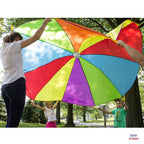 Play Platoon Rainbow Parachute Toy For Kids, Kid Parachute With Handle, 10 Ft Play Parachute Game For Kids With 10 Handles, Para