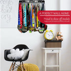 Ibobbish I Can & I Will Sports Marathon Medal Display Hanger Holder Racks Frame In Matt Black Surface Wall Mount Over 40 Medals