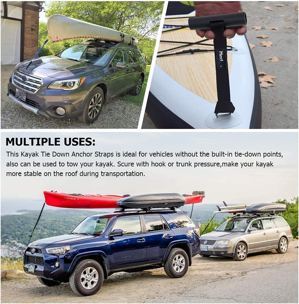 Quick Hood Loops, Mind And Action Kayak Tie Down Anchor Straps, Canon Transport Accessories For Car Hoods And Trunks (2 Pack)