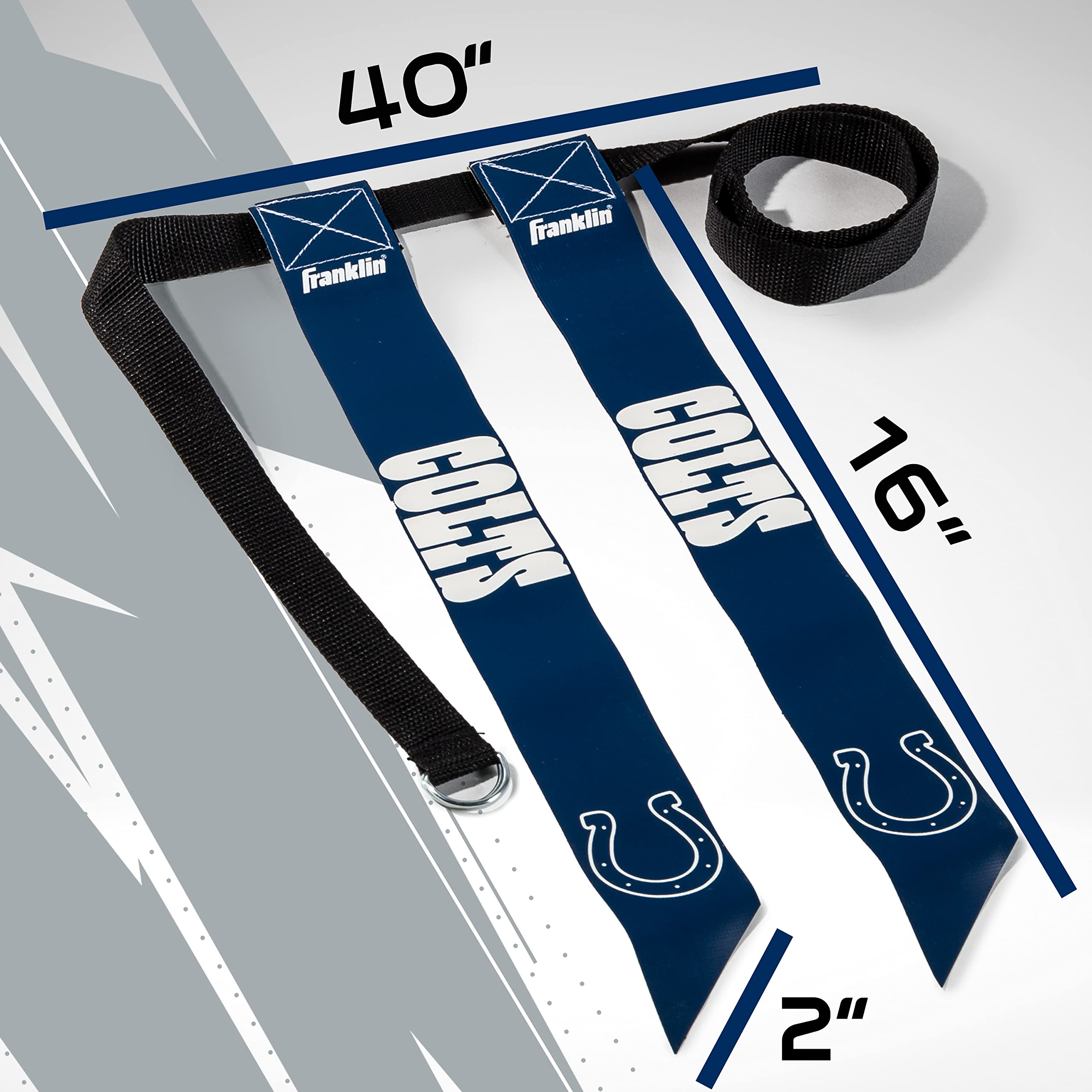 Franklin Sports Nfl Indianapolis Colts Flag Football Sets - Nfl Team Flag Football Belts And Flags - Flag Football Equipment For