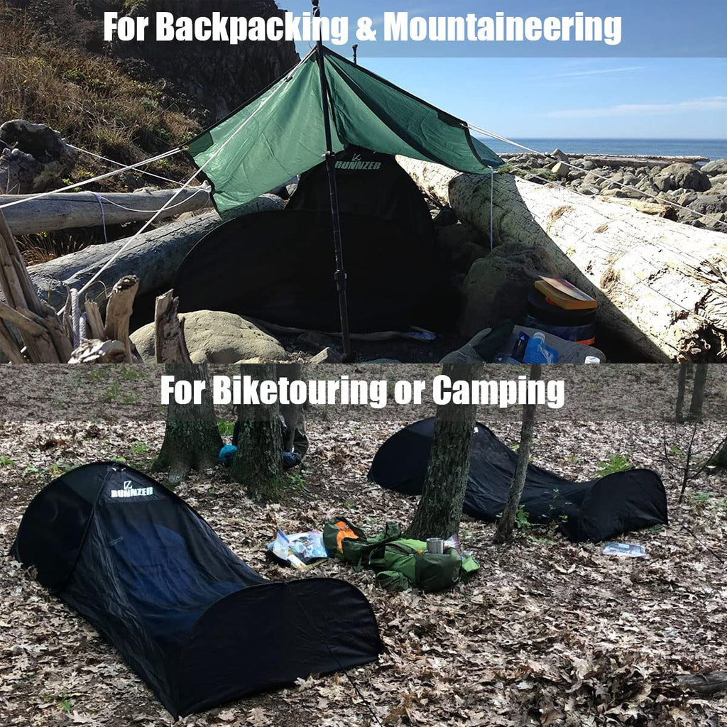 L Runnzer Single Camping Tent, Pop-Up Net With Upgraded Mesh For Sleeping Outdoor Camping Traveling