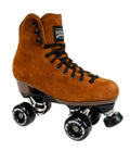 Sure-Grip Boardwalk Unisex Outdoor Roller Skates - Retro Boots with Suede Leather & Rubber - Suitable for Beginners (Cinnamon Pl