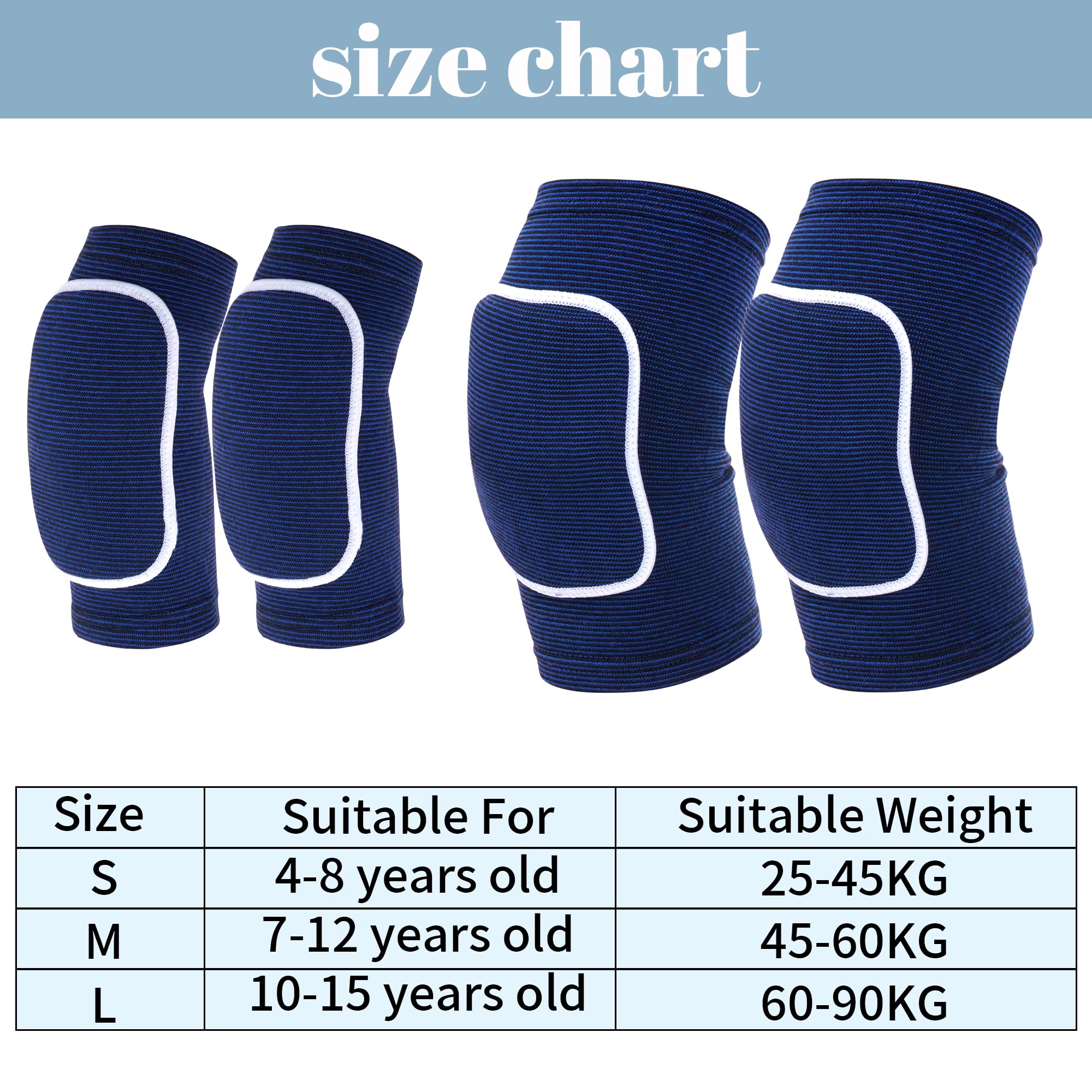 Obmwang Volleyball Knee Pads And Volleyball Arm Pads Set For Kids Youth Volleyball Yoga Dance Football Basketball Running, Large