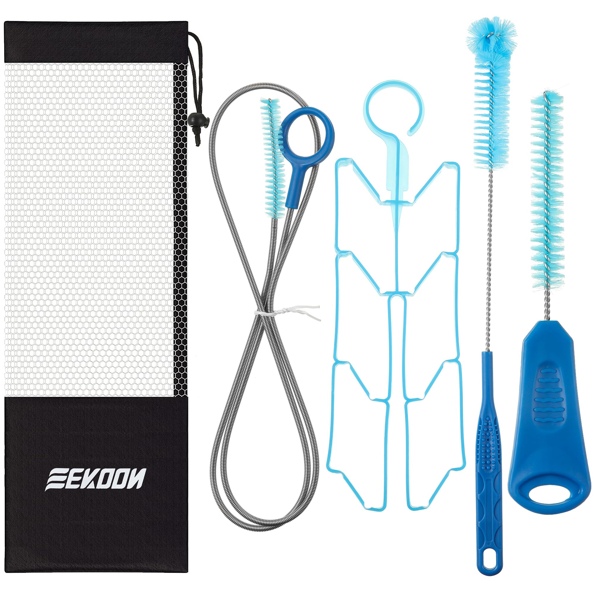 4 Pcs Set Reservoirs Backpack Accessories Hydration Bladder Cleaning Kit with Flexible Long Brush for Hose, Small Bite Valve and
