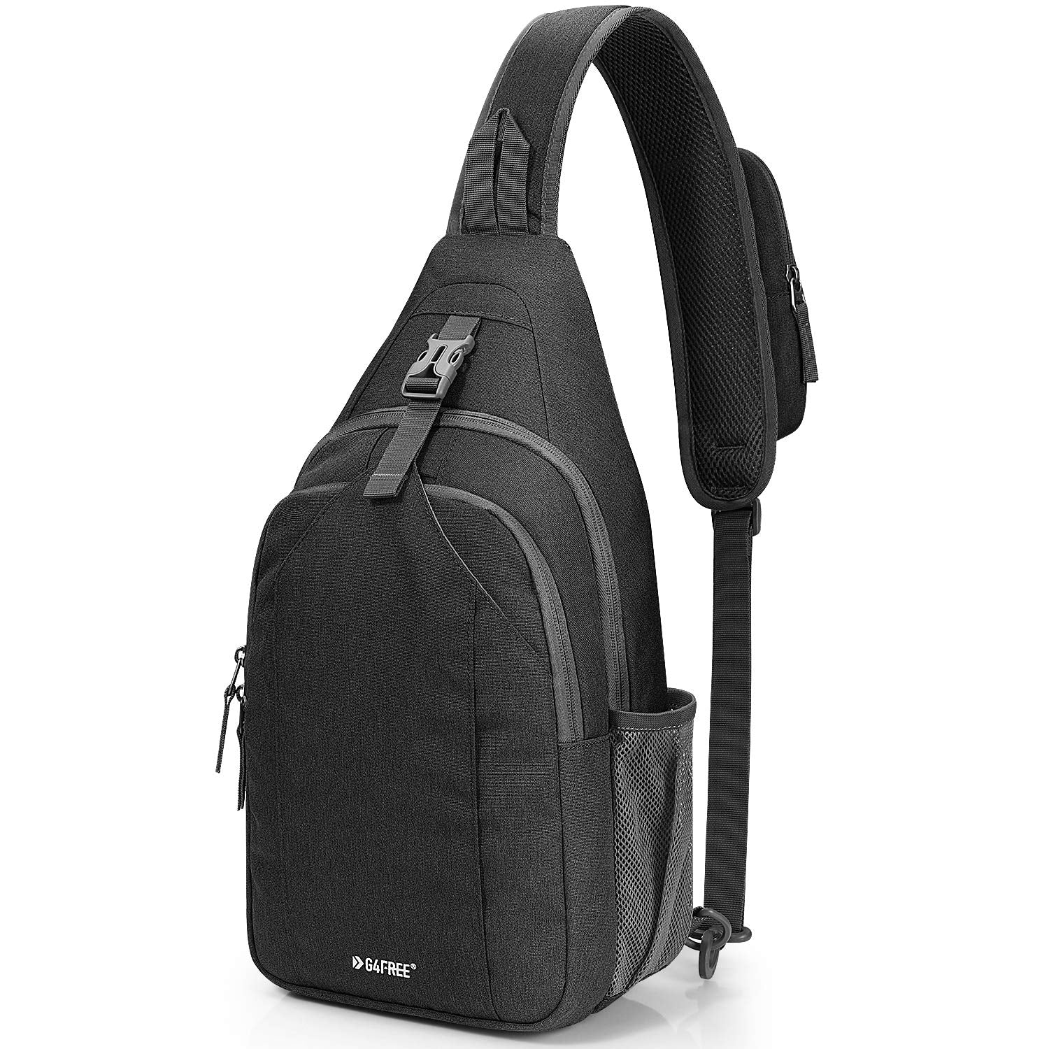 G4Free Sling Bag Rfid Blocking Sling Backpack Crossbody Chest Bag Daypack For Hiking Travel(Black)