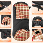 Kingcamp Sleeping Bags, Extra Wide Flannel Sleeping Bag For Adults, Lightweight, Portable, Big And Tall Wearable Sleeping Bag Fo