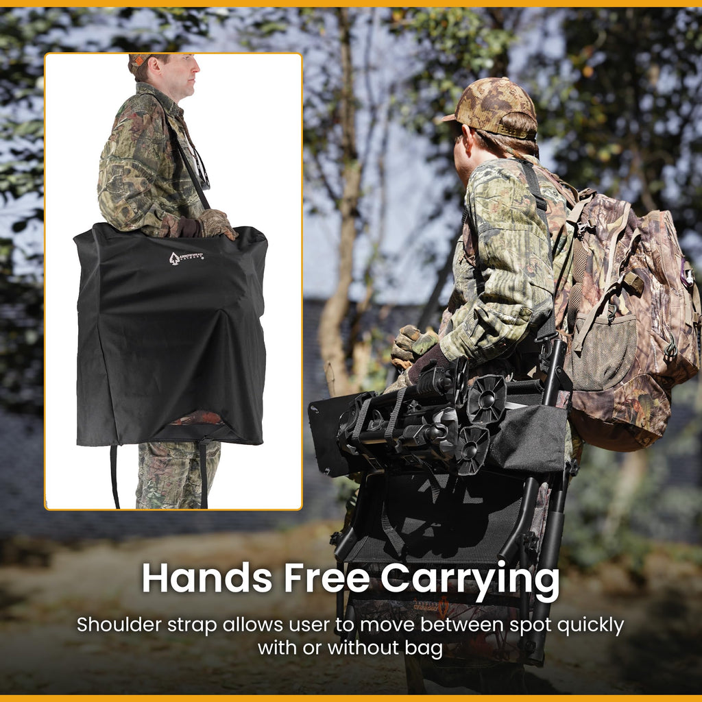 Arrowhead Outdoor 2-Pack Folding 360 Hunting Swivel Blind Chair With Removable Camouflage Seat Pad, Armrest, No-Sink Feet, Shoul