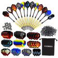 Roobeeo Soft Tip Darts 12 Pcs 18G Plastic Tip Darts Set With Brass Steel Barrels&Aluminum Shafts,200 Extra Dart Tips 42 Dart Fli