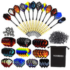 Roobeeo Soft Tip Darts 12 Pcs 18G Plastic Tip Darts Set With Brass Steel Barrels&Aluminum Shafts,200 Extra Dart Tips 42 Dart Fli