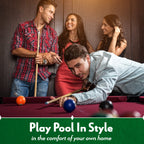Iszy Billiards Pool Cue Rack - Billiard Pool Stick And Ball Holder Only - 100% Wood Wall Mount Holds 6 Cues And 16 Balls - Pool