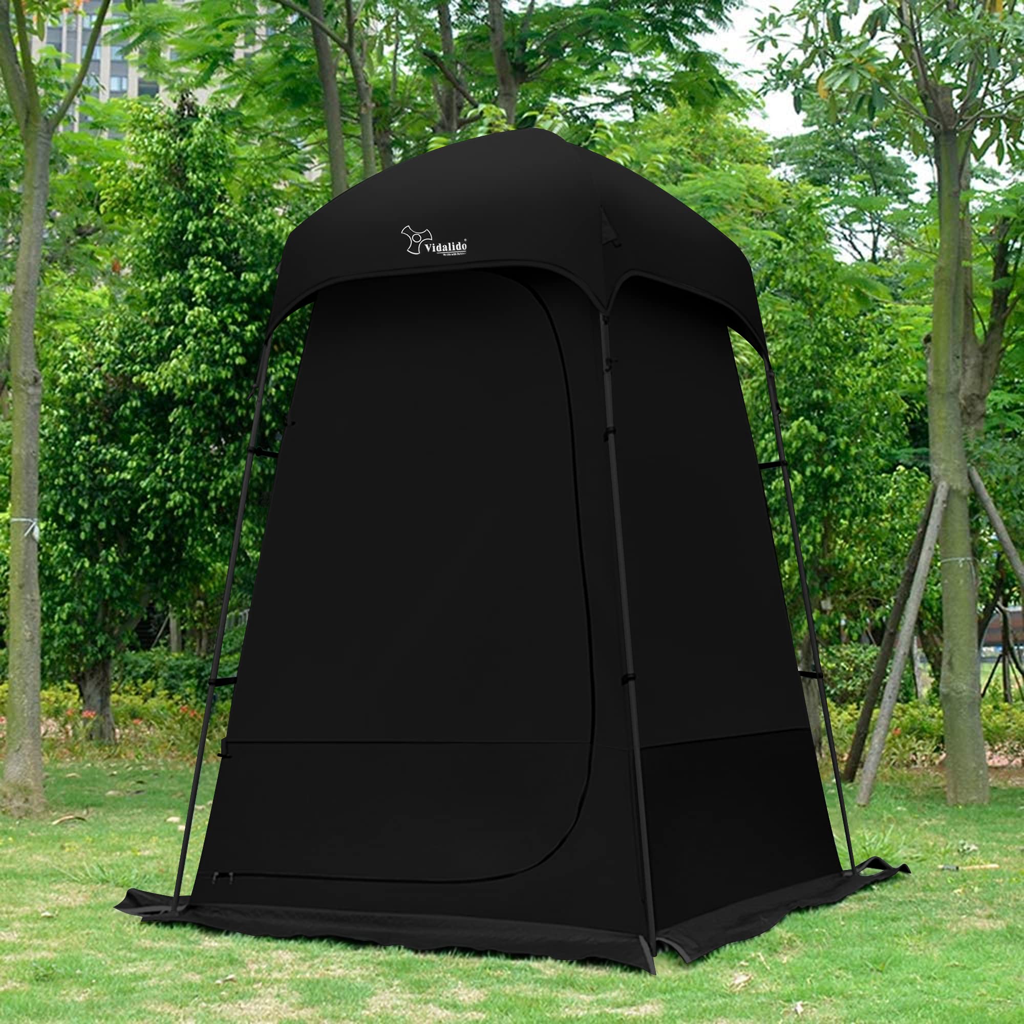Outdoor Shower Tent Changing Room Privacy Portable Camping Shelters (Black)