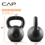 Cap Barbell Black Cast Iron Kettlebell | 45 Pounds