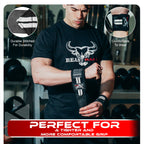 Beast Rage Wrist Wraps Weight Lifting Training Muscle Building Performance Fitness Training Gym Straps Thumb Loop Support Stretc
