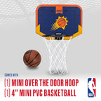 Franklin Sports Nba Phoenix Suns Mini Over The Door Basketball Hoop - Kids Indoor Mini Hoop With Ball - Nba Fan Shop Toy For Bed