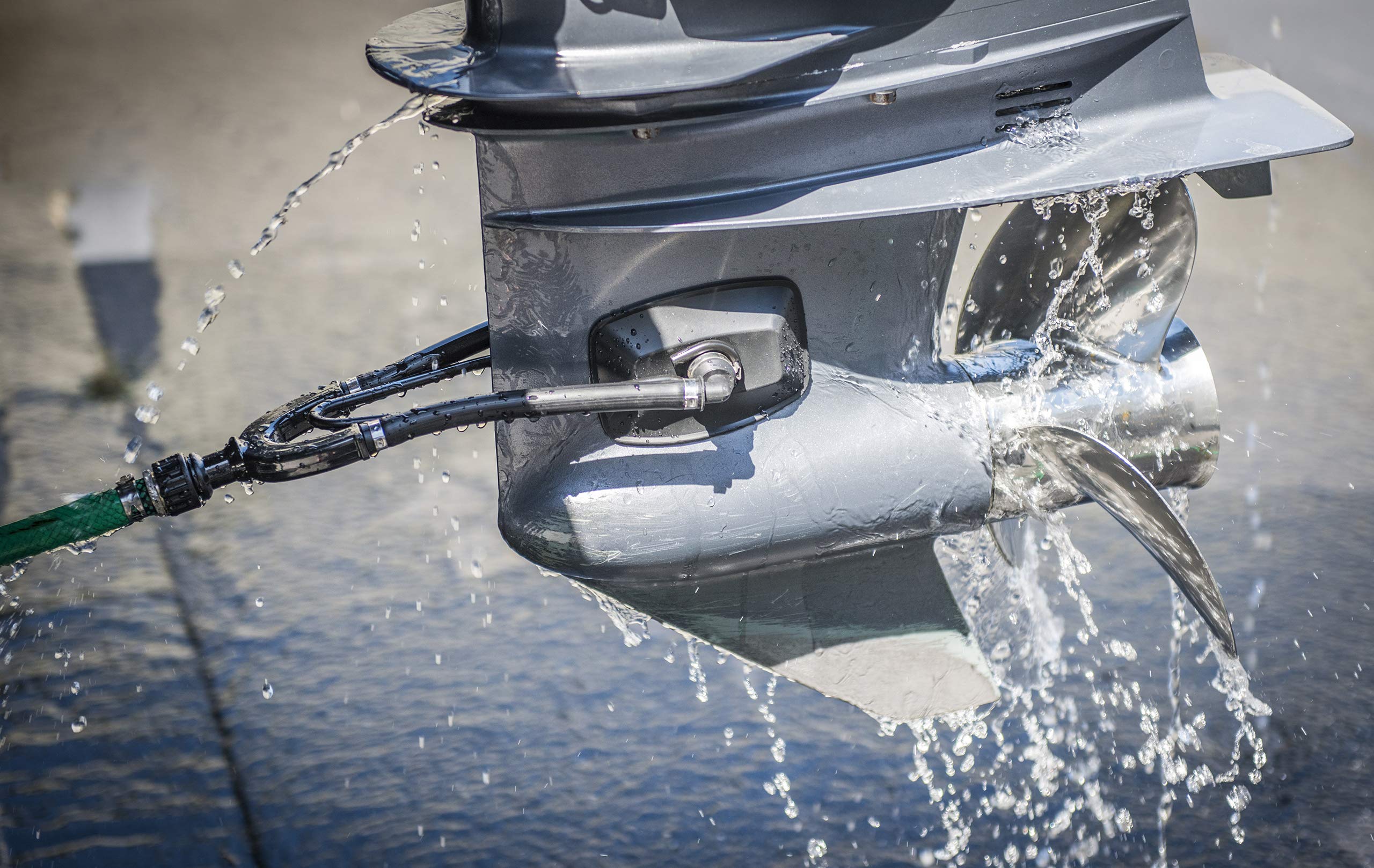 Shoreline Marine Universal Dual Flow Motor Flusher, With Rectangular Muffs, Easy Installation