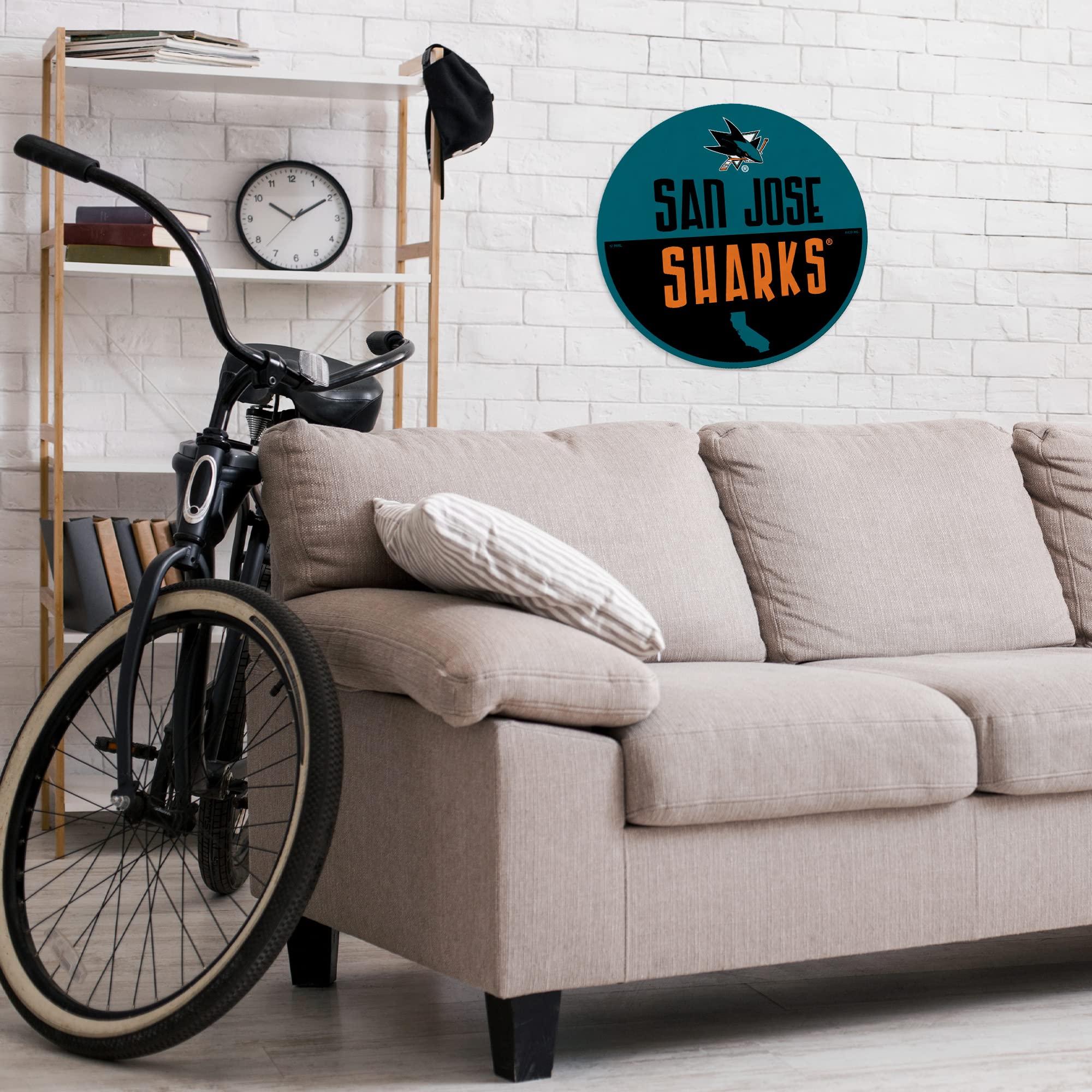 Rico Industries Nhl San Jose Sharks Classic Shape Cut Pennant - Home And Living Room D  Cor - Soft Felt Ez To Hang