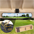 10L0L Universal Adjustable Golf Cart Panoramic Rear View Mirror, Rotatable 270 Rotation 16.5''Wide Angle Full Rearview Mirror Fo