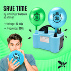 Electric Balloon Pump With Tying Tool | Portable Dual Nozzle Balloon Pump Electric | Balloon Inflator Pump Electric | Air Pump F