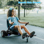 Hoverboard Seat Attachment 265Lbs Capacity, 25-33.3 Adjustable Length Hover Board Go Kart Accessory W/Comfortable&Sturdy Seat,Go