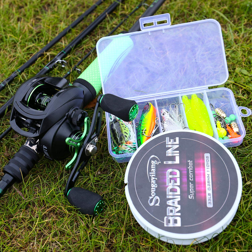 Sougayilang Ultralight Fishing Rod Reel Combos Portable Light Weight High Carbon 4 Pc Travel Fishing Pole Fishing Reel -2.1M/6.8