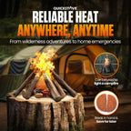 Quickstove Portable Stove With 2 Fire Starters, Lightweight Stainless Steel Wood Burning Stove For Emergency Preparedness, Survi