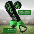 Malaga Soccer Shin Guard with Adjustable Straps-Black/N. Green - Vizari Sports