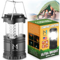 Mata1-USA LED Camping Lantern (Black), Emergency Light for Power Outages, Long-Lasting Battery-Powered Light w/ 3 Adjustable Bri