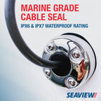 Seaview | Round Cable Gland | Marine Grade Waterproof Cable Pass Through Cable Seal | Cg20Pg - Grey Plastic